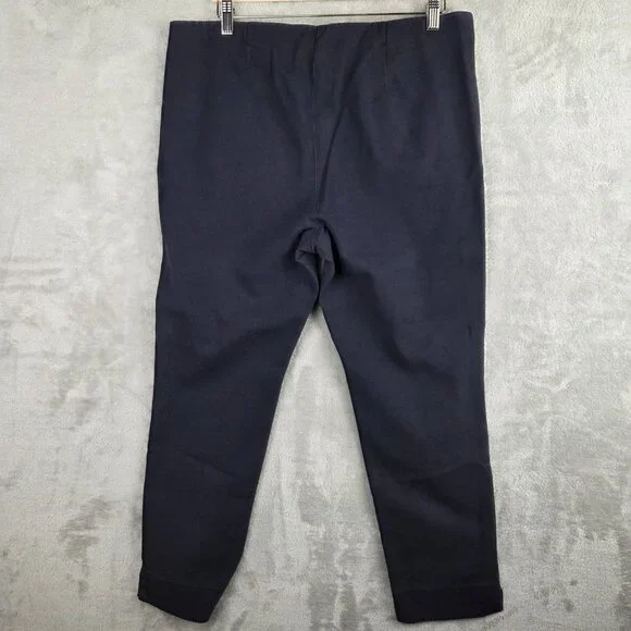 J. Jill Essential Cotton-Stretch Pull-On Pants, Dark Navy Blue - Picture 2 of 7